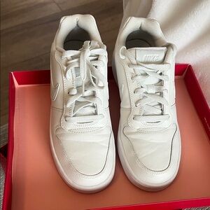 Nike White Leather Low-Top Sneakers